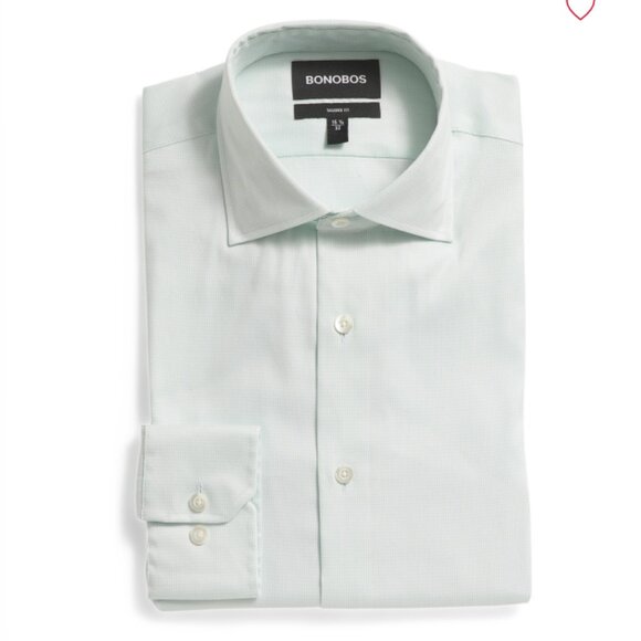 NEW  BONOBOS Jetsetter Stretch Dress Shirt for men in aqua multi 725 3j2 - Picture 1 of 3